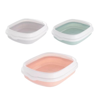 [ ABC cat ] [กระบะแบบ2 (XL)] กระบะทรายแมว แบบ2 สีพาสเทล แถมฟรีที่ตักทราย ห้องน้ำแมว