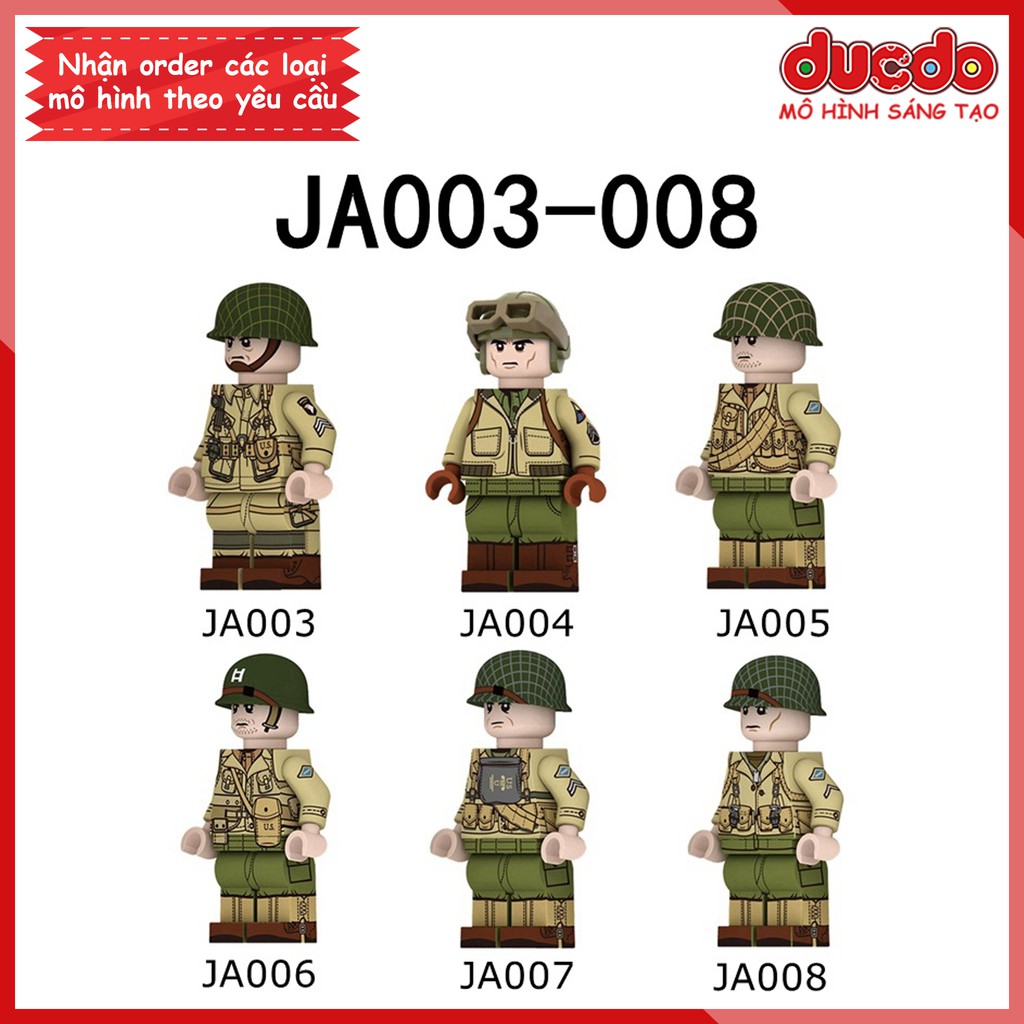 Minifigures Army warriors ในสงครามโลก - WW2 JA003 Mini Model Puzzle ประกอบของเล่น