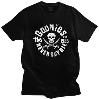 T-shirt  เสื้อยืดแขนสั้น ผ้าฝ้าย พิมพ์ลายกราฟฟิค กะโหลก Goonies แนวสตรีท แนวเรโทร พลัสไซซ์ สําหรับผู้ชายS-5XL