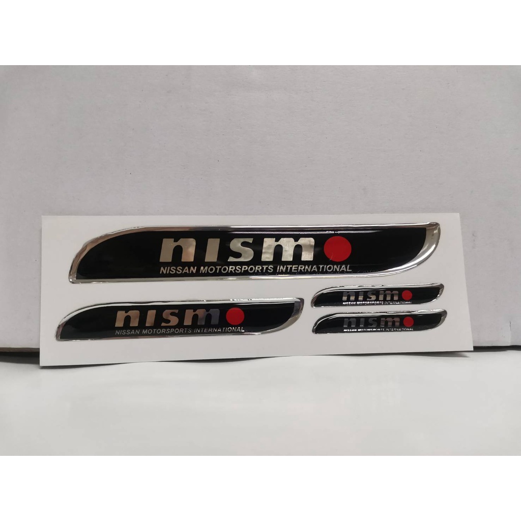 สติ๊กเกอร์ เทเรซิ่นนูนอย่างดี สำหรับรถ NISSAN คำว่า nismo NISSAN MOTORSPORTS INTERNALTIONAL ติดรถ แต