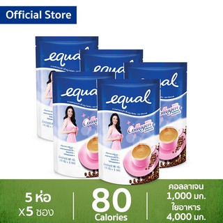 โปรโมชัน Equal Coffee 5 Sticks อิควล กาแฟปรุงสำเร็จรูป ผสมคอลลาเจน ห่อละ 5 ซอง 5 ห่อ รวม 25 ซอง ราคาถูก