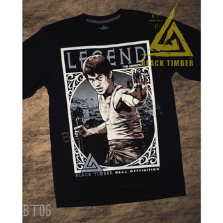 BT 06 Bruce Lee เสื้อยืด ลายหนัง สกรีนลายอย่างดี ผ้าหนานุ่ม ไม่หดไม่ย้วย BT Black Timber S M L XL XXL