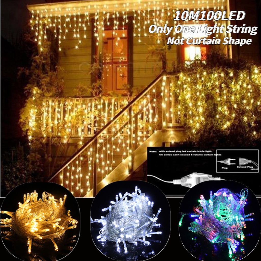 สายไฟหิ่งห้อย LED 100 ดวง ยาว 10 ม. กันน้ํา สําหรับตกแต่งสวน คริสต์มาส งานแต่งงาน กลางแจ้ง
