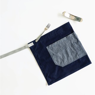 Han&amp;Co.MINI BISTRO ll-Rocky Ripstop ผ้ากันเปื้อนตัวสั้นรุ่น MINI BISTRO ll สีน้ำเงิน-ยีนส์
