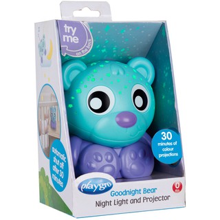 Playgro Goodnight Bear Night Light Projector โปรเจคเตอร์ 2 in 1 รูปหมี มี 2 สีให้เลือกนะคะ สีฟ้า และ ชมพู