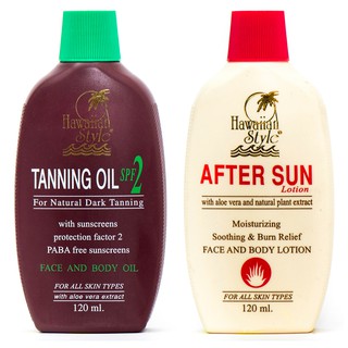 HAWAIIAN STYLE TANNING OIL SPF2 &amp; AFTERSUN LOTION ❤❤