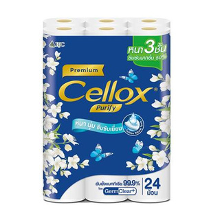 กระดาษชำระ CELLOX อัลตร้าซอฟท์ แพ็ค 24 ชิ้น สะอาด ปลอดภัยต่อการใช้งาน