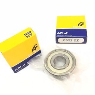 API Bearing 6302 ZZ ตลับลูกปืน เม็ดกลมร่องลึก คุณภาพเยี่ยม มาตรฐาน DGBB ปิดเหล็กสองด้าน