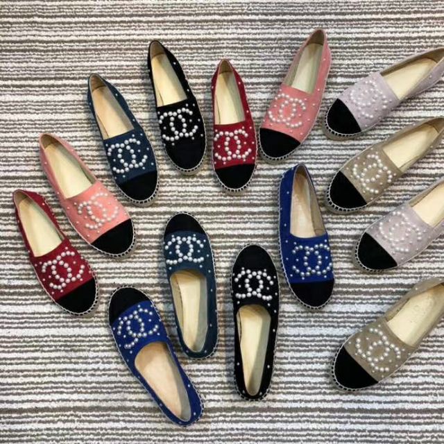 รองเท้า chanel espadrille size 34-42 หนังแท้