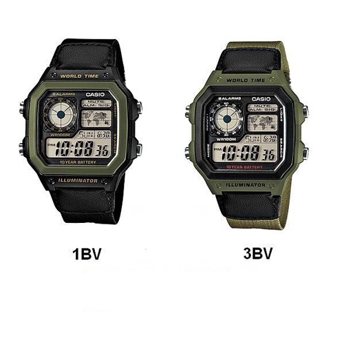 Casio นาฬิกาข้อมือผู้ชาย สายผ้า รุ่น AE-1200WHB,AE-1200WHB-1B,AE-1200WHB-3B