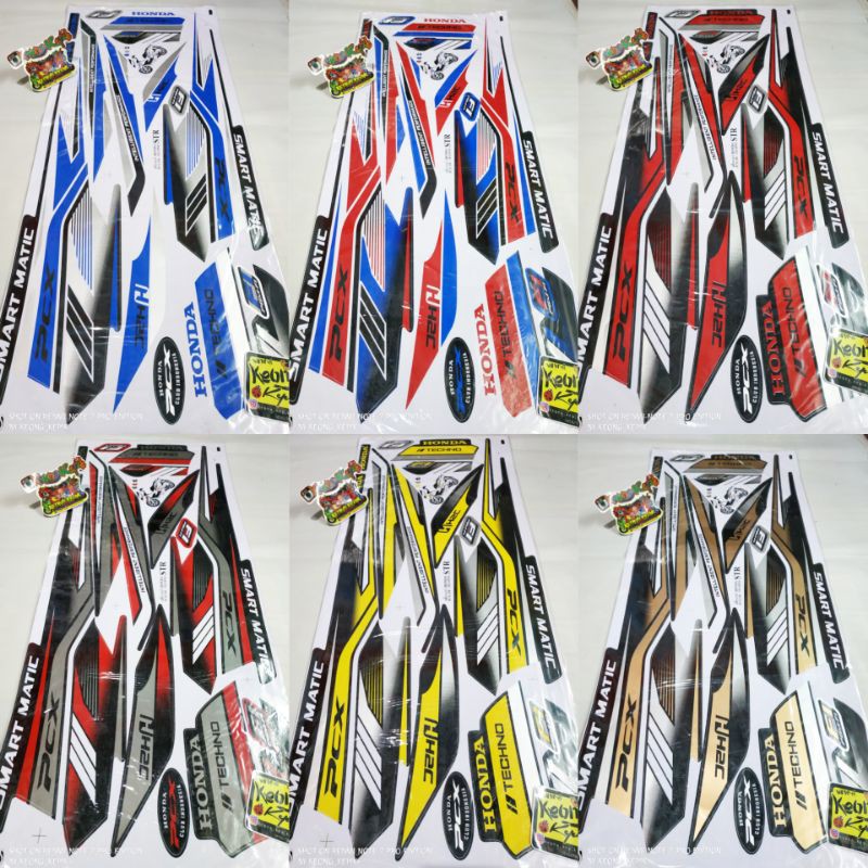 (ของขวัญฟรี) สติ๊กเกอร์แถบประเทศไทยสําหรับ HONDA PCX 150 TECHNO STR MOTORCYCLE VARIATIONS