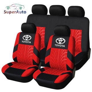 SuperAuto หุ้มเบาะรถยนต์ ผ้าคลุมเบาะรถยนต์ ชุดหุ้มเบาะรถยนต์ สําหรับ Toyota ที่หุ้มเบาะรถยนต์ แต่งรถภายในรถยนต์ ของแต่งรถยนต์