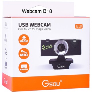 Gsou B18s Webcam USB Desktop PC or Laptop FULL HD 480p Camera With Built-in Microphone กล้องเว็บแคม มีไมค์ในตัว