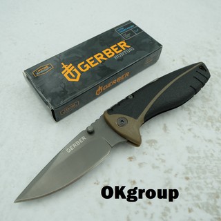 OKgroup GB02 Folding knife มีดพับ มีดพกพา มีดพกเดินป่า มีดแคมป์ปิ้ง 7.25นิ้ว ด้ามจับทำจากยางกันลื่นทนร้อน