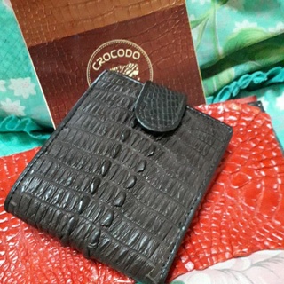 crocodile bifold snap coin pocket walletstingray long wallet purse กระเป๋าหนังปลากระเบน