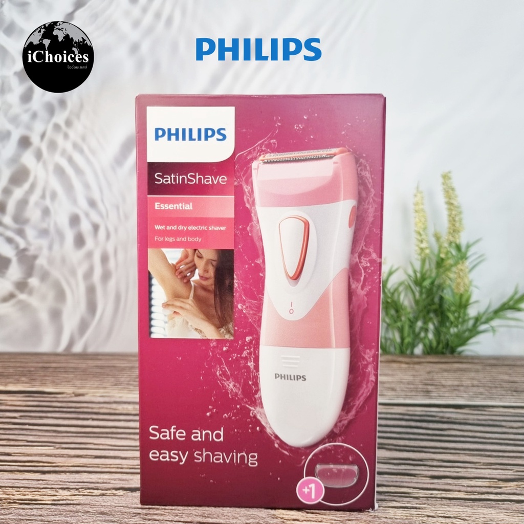 ฟิลิปส์ เครื่องโกนขนไฟฟ้าผู้หญิง Philips® SatinShave Essential Wet and Dry Electric Shaver for Legs and Body #HP6306/50