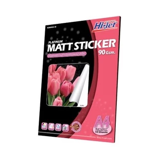 Hi-jet สติกเกอร์ผิวด้าน Inkjet Platinum Matt Sticker 90 แกรม A4 10 แผ่น
