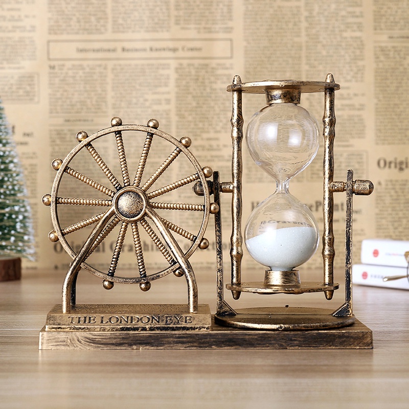 Retro Ferris ล้อทรายนาฬิกาทรายเครื่องประดับเครื่องประดับตกแต่งบ้านยุโรปรุ่นของขวัญบทความตกแต่ง