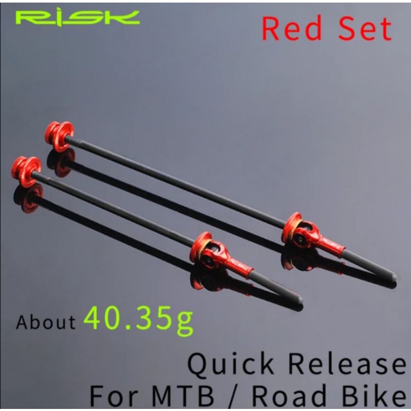Merah Risk Quick Release Titanium Alloy Carbon QR Roadbike Bike QR MTB Bike สีแดง
