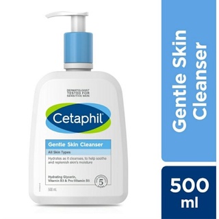 CETAPHIL GENTLE SKIN CLEANSER 500 MLล้างหน้า อาบน้ำ เช็ดเครื่องสำอาง เพ็คเกจใหม่ล่าสุด  Exp: 01/2025