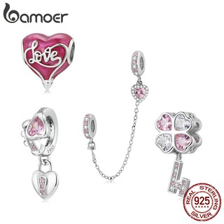 Bamoer Beads 925 Sterling Silver Valentines Day Series Charm 4 style Fashion Accessories Fit DIY Bracelet and Necklace