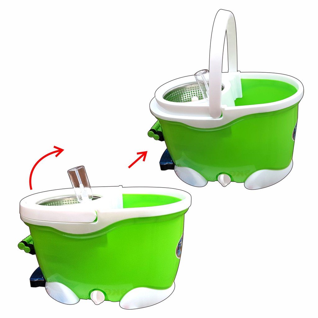 SKG ชุดถังปั่นไม้ม็อบ ถังสแตนเลส รุ่น SK-6625 (สีเขียว) รูปที่ 7