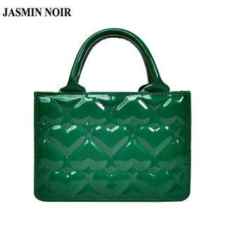 Jasmin NOIR กระเป๋าถือ กระเป๋าสะพายไหล่ ทรงโท้ท พิมพ์ลายหัวใจ แฟชั่นสตรี