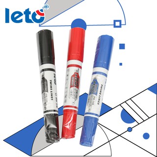 ปากกาเคมี 2หัว ยี่ห้อ LETO รุ่น PM-160 PERMANENT MARKER 10ด้าม:แพ็ค