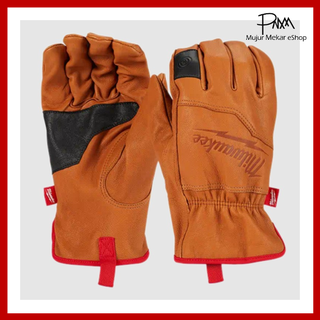 Milwaukee ถุงมือหนังแพะ (ไซซ์ S -XL) - ถุงมือทํางาน ทนทาน และสะดวกสบาย หน้าจอสัมผัส เข้ากันได้กับ