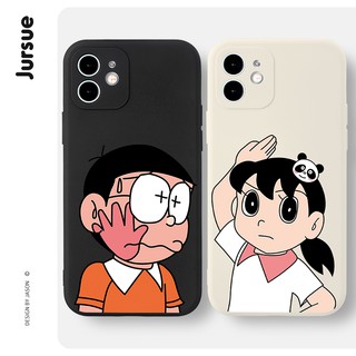 JURSUE เคสคู่ เคสไอโฟน คู่รัก ขอบเหลี่ยมกันกระแทกซิลิโคนนุ่มการ์ตูนตลก เคสโทรศัพท์ Compatible for iPhone 14 13 12 11 Pro Max SE 2020 X XR XS 8 7 6 6S Plus พลัส XYA1285