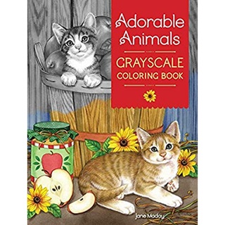 Adorable Animals Grayscale Coloring Book (CLR CSM) หนังสือภาษาอังกฤษมือ1(New) ส่งจากไทย