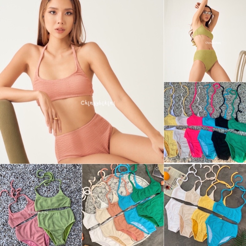 camila bikini set บรา+กางเกง มีหลายสีมากๆ บราไม่มีฟองน้ำแต่มีช่องใส่ฟองน้ำค่ะ