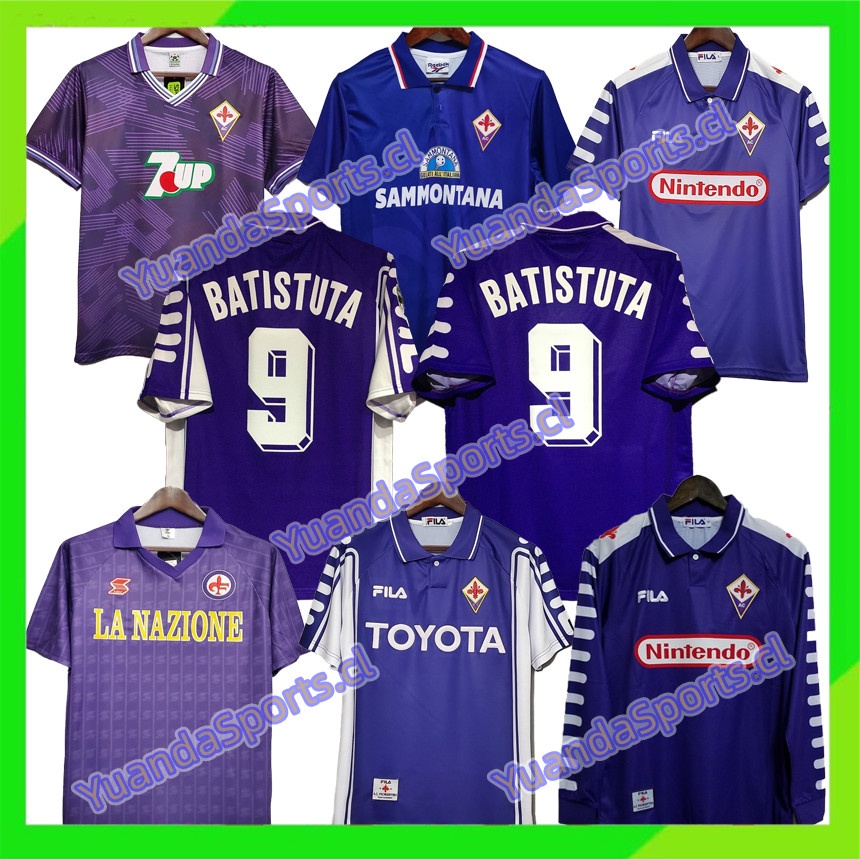 เสื้อกีฬาแขนสั้น ลายทีมชาติฟุตบอล Fiorentina 84 85 91 92 93 95 96 98 99 00 ชุดเหย้า BATISTUTA 9