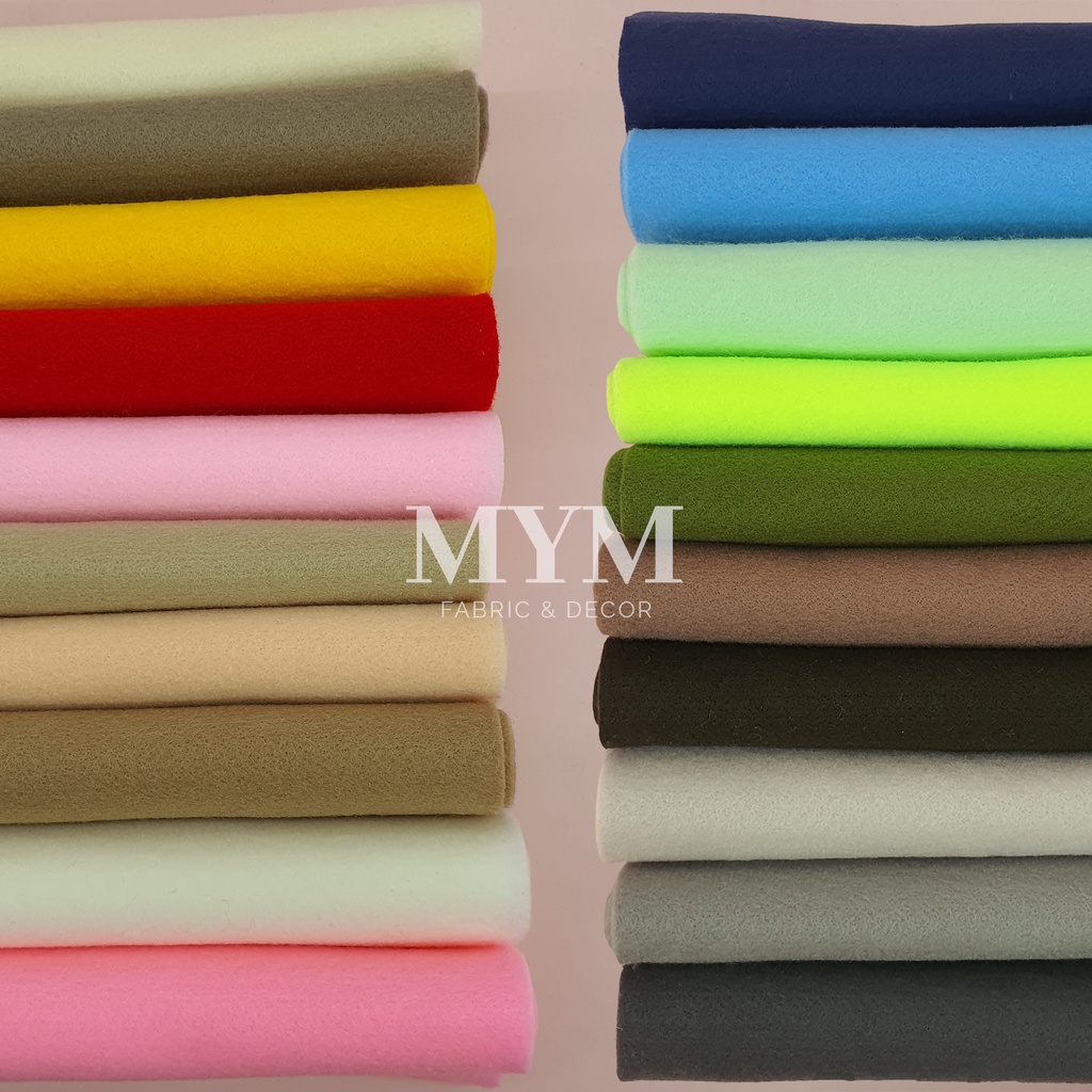 ผ้าสักหลาดเนื้อนิ่ม(สี41-60)   ทำงานฝีมือ (1แผ่นใหญ่และวัดเมตร)