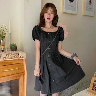 พร้อมส่ง♡ เดรสแขนตุ๊กตา แถมกระเป๋าข้าง size M
