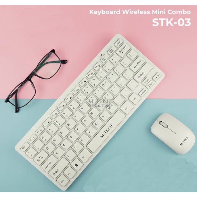 MINI คีย์บอร์ด + เมาส์ไร้สาย COMBO STK-03WH KB+MS MINI / KB10-MTC