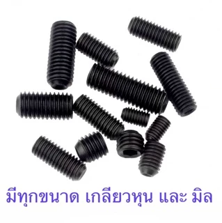 สกรูตัวหนอน ดำ เหล็กแข็ง 12.9 M4