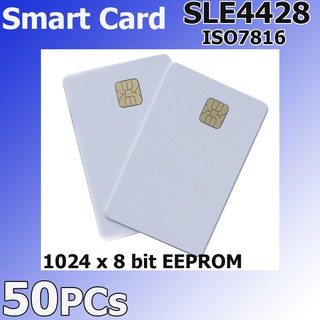 บัตรสมาร์ทการ์ด 50ใบ  Compitable SLE4428 IC Cards ISO7816 PVC contact smart card ( Direct to Card )