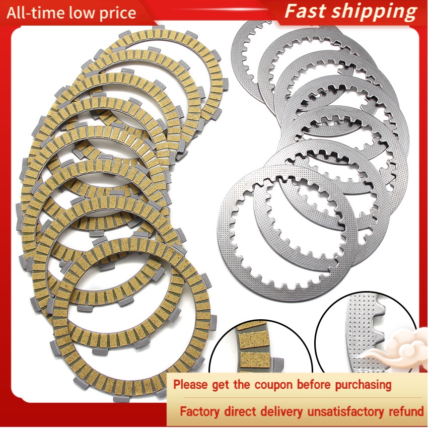 ชุดแผ่นแรงเสียดทานคลัตช์สําหรับ Honda NR750N 1992 RVF750 (RC45) 1994-1998 OEM:22201-MT7-000 22321-MG