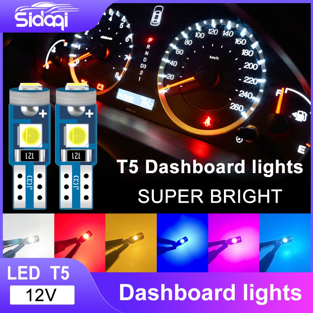 5 ชิ้น  T5 LED Car ไฟหน้าปัดรถ ไฟตำแหน่งเกียร์ ไฟปุ่ม ไฟท้ายรถ ไฟหรี่ ไฟเรือนไมล์ ไฟคอนโซล ไฟเกียร์ 