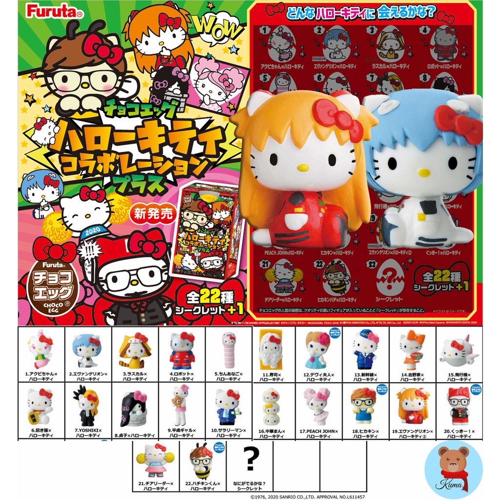 หมดอายุ2021 สุ่มChoco Egg Hello Kitty Collaboration 2 FURUTA gashapon กาชาปอง โมเดลไข่ ช็อกโกแลตไข่ คิตตี้ ฟุรุตะ