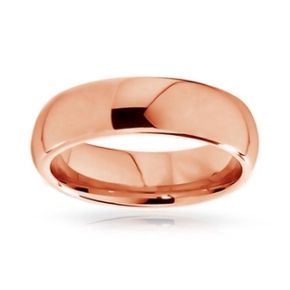 TANITTgems แหวนเกลี้ยง ตัวเรือนนากขัดเงา 18KGP 6 มม. - Rose Gold