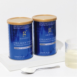 [ 3 กระป๋อง x 100 กรัม ] Genvia Collagen Type II &amp; Hydrolyzed Fish Collagen Plus Calcium, Vitamin D3 &amp;Vitamin C