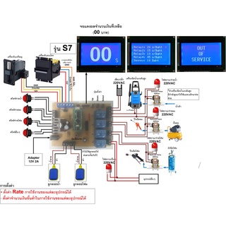 บอร์ดล้างรถหยอดเหรียญ รุ่น S7 จอกราฟฟิก LCD (รับเหรียญ แบงค์ ลูกลอย)