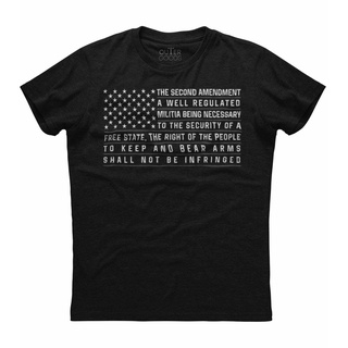 ขายดี!ขายดี เสื้อยืดลําลอง แขนสั้น พิมพ์ลาย The Second Amendment A Well Regulated สีดํา สําหรับผู้ชาย GNbikn53LPojha46S-