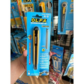 OLFA มีดคัตเตอร์ A-5 ขนาด 9 มม.ใบมีดสีดำคมพิเศษ