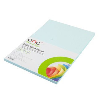 กระดาษการ์ดสี A4 150 แกรม สีฟ้า (แพ็ค50แผ่น) ONE A4 color card paper 150 gram blue (50 sheets pack) ONE