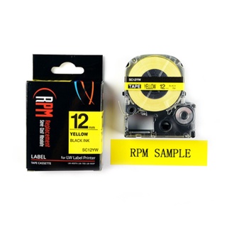 RPM เทปพิมพ์อักษร 12มม. อักษรดำพื้นเหลือง   SC12YW