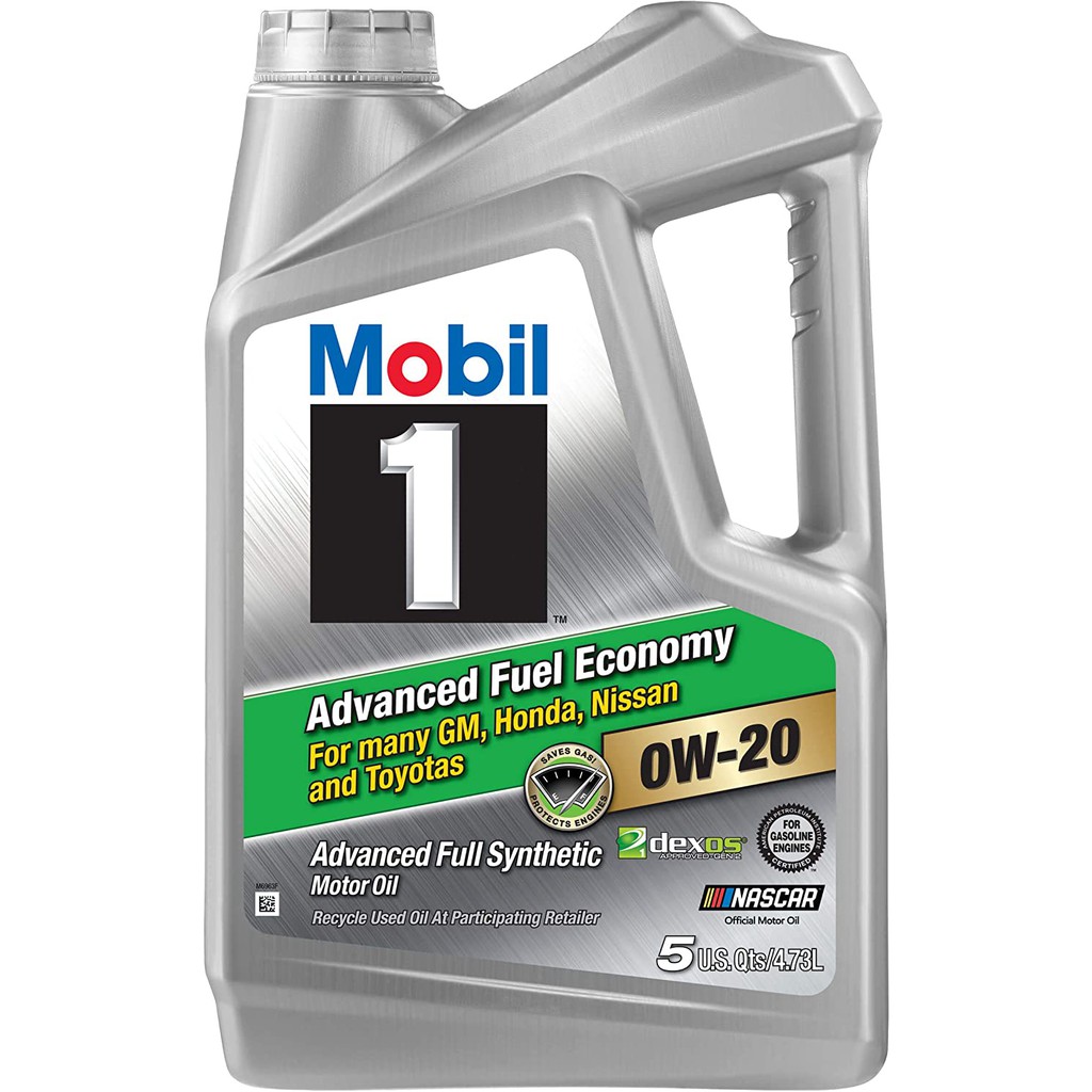 Mobil 1 น้ำมันเครื่องเบนซิน 🇺🇸 0W-20 Advanced Fuel Economy Full 4.73L/4 US.Qts พรีเมี่ยมประหยัด น้ำมันเครื่อง engine oil