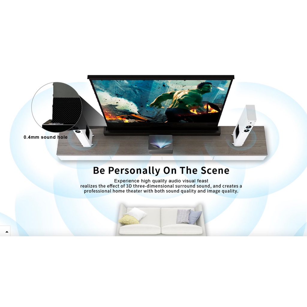 [พร้อมส่ง] Vividstorm S Pro P 100" ALR floor Electric tensioned for UST Projector วางลำโพงหลังจอได้ 